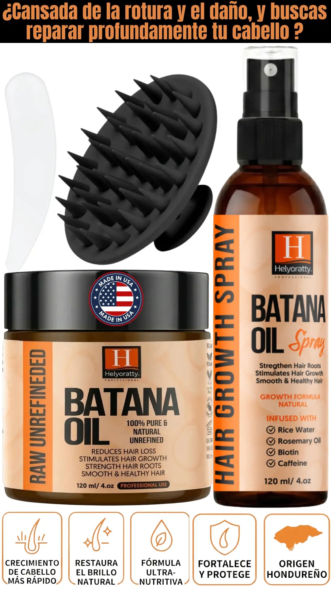 ACEITE DE BATANA CRUDO 100%, ORIGINAL SET 3 EN 1